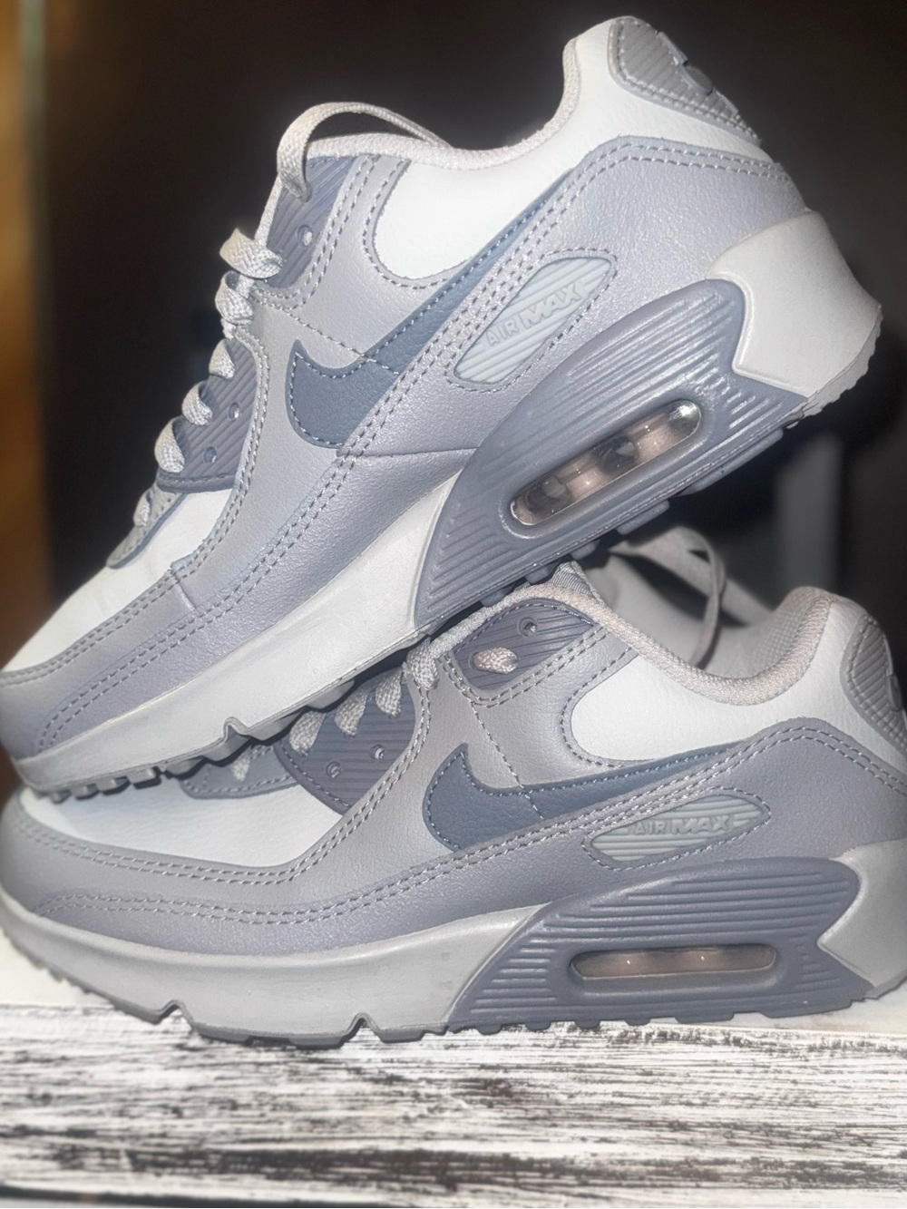Nike Air Max Sneakers in Light Gray and Blue